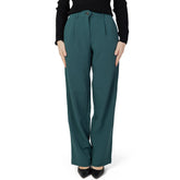 Vila Clothes Green Recycled Polyester Pant -   -  Vila Clothes.